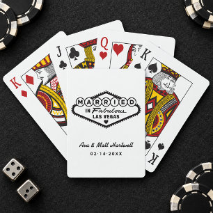Getrouwd in het fabuleuze Las Vegas Wit Zwart Pokerkaarten