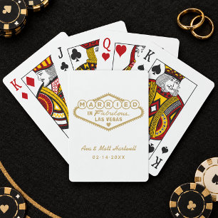 Getrouwd in het fabuleuze Las Vegas Witgoud Pokerkaarten