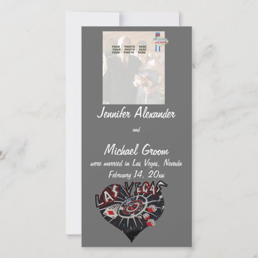 Getrouwd in Las Vegas Fotoaankondiging Aankondiging (Voorkant)