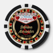 Getrouwd in (Voeg uw stad en staat toe) Pokerchips (Voorkant)