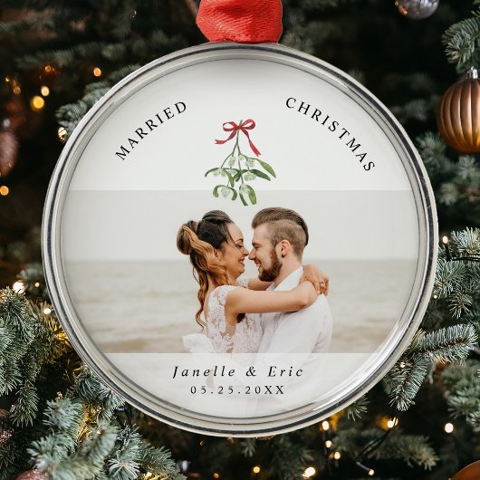Getrouwd Kerst Schattige Mistletoe Passen getrouwd Metalen Ornament