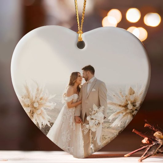 Getrouwd Kerst Trouwdatum Hartschrift Ornament