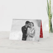 Getrouwd kerstfeest Holly Mistletoe 3 Foto bruilof Aankondiging (Achterkant)