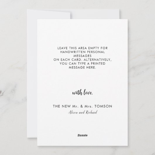 Getrouwd Kerstmis Bruiloft Dank u Foto Feestdagenkaart (Achterkant)