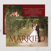 Getrouwd Kerstmis Elegante Bruiloft Foto Notitiekaartje (Voorkant / Achterkant)