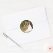 Getrouwd Kerstmis Elegante Bruiloft Foto Ronde Sticker (Envelop)
