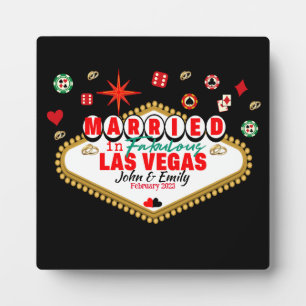 Getrouwd Koppel Las Vegas Vakantie Nevada Overeenk Fotoplaat