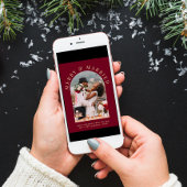 Getrouwd Merry Arch Foto Bourgondië Gouden Kerstmi Feestdagen Kaart