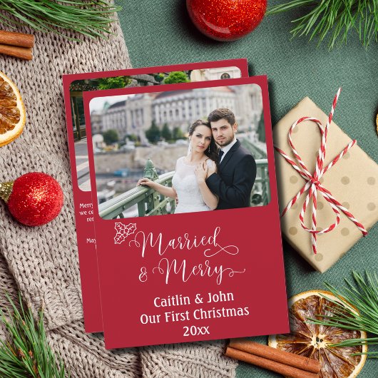 Getrouwd Merry Custom Passen getrouwd First Christ Feestdagenkaart