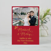 Getrouwd Merry Custom Passen getrouwd First Christ Folie Feestdagenkaart (Staand Voorkant)