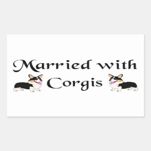 Getrouwd met Corgis Rechthoekige Sticker