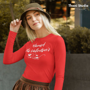 Getrouwd met deze Valentijnse Heart Modern Typogra T-shirt