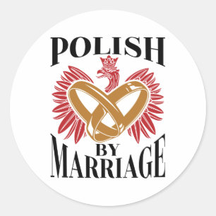 Getrouwd met een Poolse vrouw of man Ronde Sticker