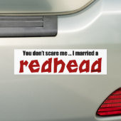 Getrouwd met een Redhead Bumpersticker (Op auto)
