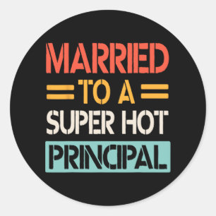 Getrouwd met een super hete bruidsbruid ronde sticker