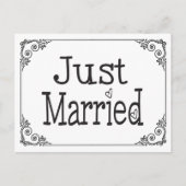 Getrouwd met het Black & White Heart Briefkaart (Voorkant)