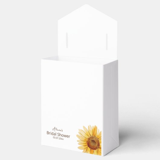 Getrouwd met waterverf zonnebloem bruidsshower bedankdoosjes (Geopend)