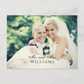 Getrouwd Monogram Overlay Trouwfoto Dank u Briefkaart (Voorkant)