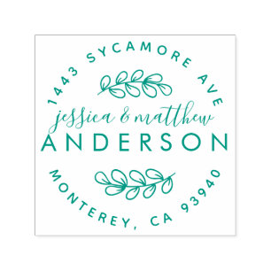 getrouwd paar lief rustiek script retour adres  zelfinktende stempel