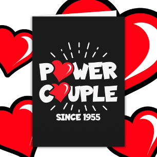 Getrouwd Power Couple 1955 Schattige Bruiloft Jubi Kaart