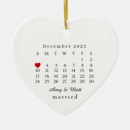 Getrouwd Sieraad, Huwelijkscadeau, Trouwdatum Keramisch Ornament