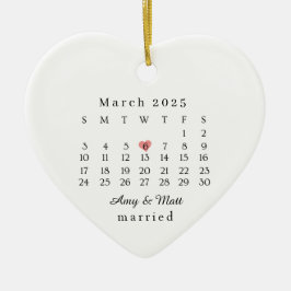 Getrouwd Sieraad, Huwelijkscadeau, Trouwdatum Keramisch Ornament