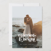 "Getrouwd & Stralend" Nieuwgetrouwd Fotokerstkaart Feestdagenkaart (Voorkant)