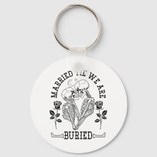 Getrouwd tot we begraven zijn Bruidegom Halloween Sleutelhanger