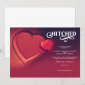 Getrouwd, Trouwkaart Two Hearts Red Aankondiging (Voorkant / Achterkant)