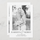 Getrouwd & Vrolijk Eenvoudig Eerste Kerstmis Kaart (Voorkant / Achterkant)