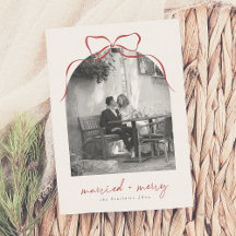 Getrouwd & Vrolijk Elegant Bow Arch Foto Kerst