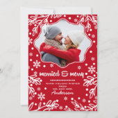 Getrouwd & Vrolijk. Kerstfotokaart Feestdagenkaart (Voorkant)