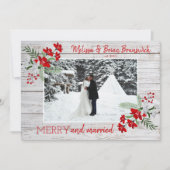 Getrouwd Vrolijk Kerstmis Foto Vakantie Kaart (Voorkant)