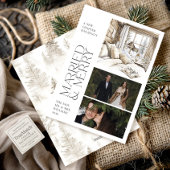 Getrouwd & vrolijk rustieke hut Photo Collage Vaka Feestdagenkaart