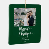 Getrouwd Vrolijke Passen getrouwd 1e Kerstmis Groe Keramisch Ornament (Rechts)