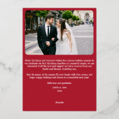 Getrouwd Vrolijke Passen getrouwd Custom Rood Eers Folie Feestdagenkaart (Achterkant)