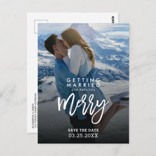 Getrouwd worden Foto Save The Date Wedding Briefkaart (Voorkant / Achterkant)