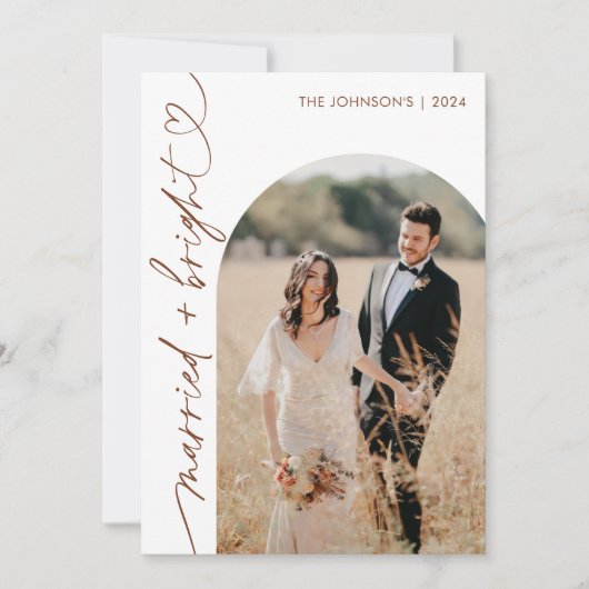 Getrouwde & Bright Vakantie Kerstkaart, Boho Kaart (Voorkant)