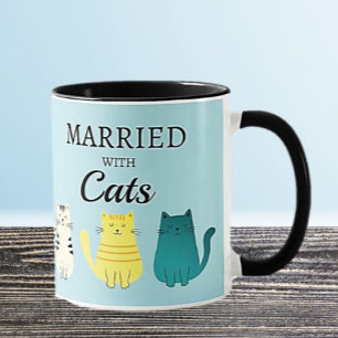 Getrouwde Cat Lover's Fun Gift Mok