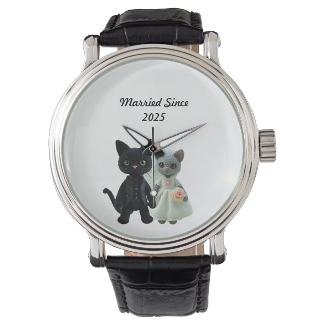 Getrouwde katten 2025 horloge (Voorkant)