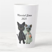Getrouwde katten 2025 latte mok (Voorkant)
