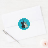 Getrouwde Katten 2025 Ronde Sticker (Envelop)