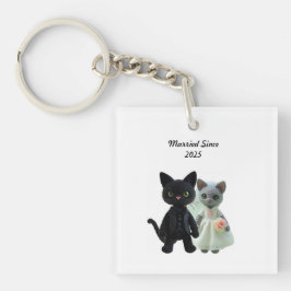 Getrouwde katten 2025 sleutelhanger