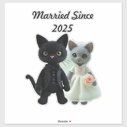 Getrouwde katten 2025 sticker (Vel)