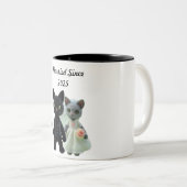 Getrouwde katten 2025 tweekleurige koffiemok (Voorkant rechts)