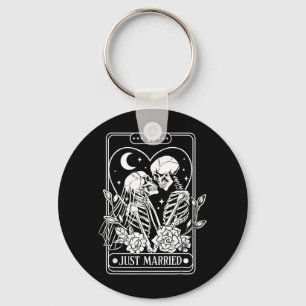 Getrouwde Skelet Koppels Tarotkaart Mijnheer Mevro Sleutelhanger