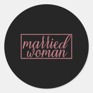 Getrouwde vrouw echtgenote huwelijk bruiloft koppe ronde sticker