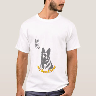 Getrouwe Duitse Herdershond Gezicht Paarse Grafisc T-shirt