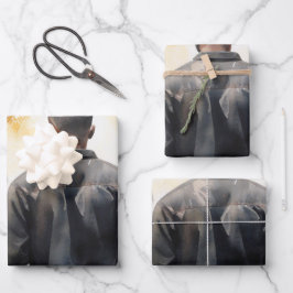 Getrouwe eenheid: een zwarte familie in gebed inpakpapier vel