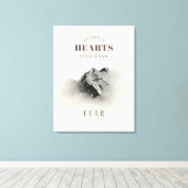 getrouwe inspirerende Quote Waterverf Mountain Canvas Afdruk (Insitu (Houten vloer))